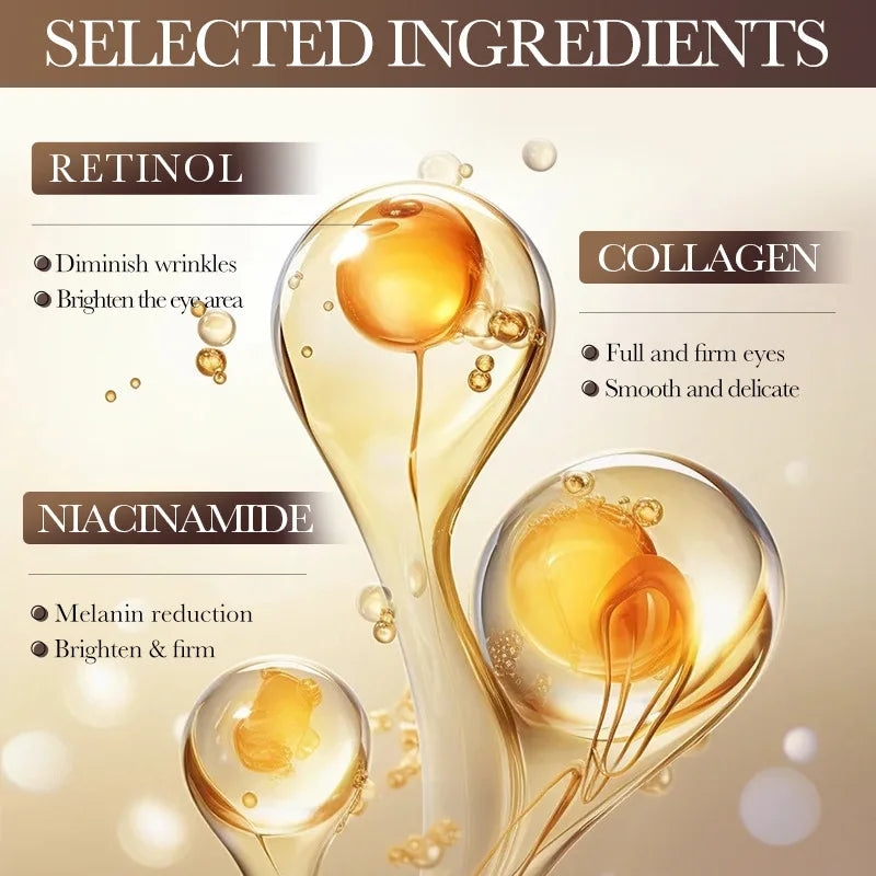 Retinol Reduce Wrinkle Eye Serum Capsules Firming Lifting Remove Dark Circles Eye Bags Puffiness Moisturizing Whitening Eye Care