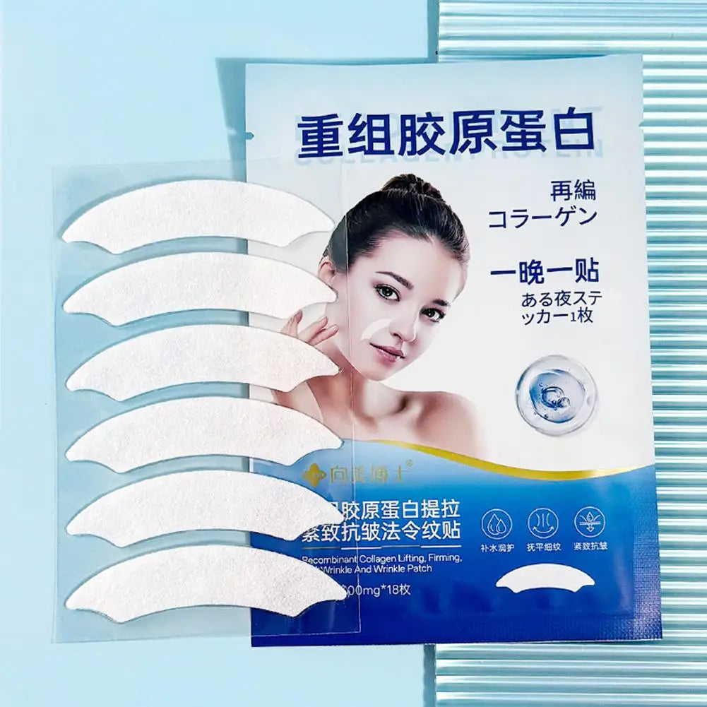Facial Wrinkle Patches - 18 Patches Face Masks for Overnight to Reduce facial Wrinkles, Smile Lines,Fine Lines & Chin Wrinkles
