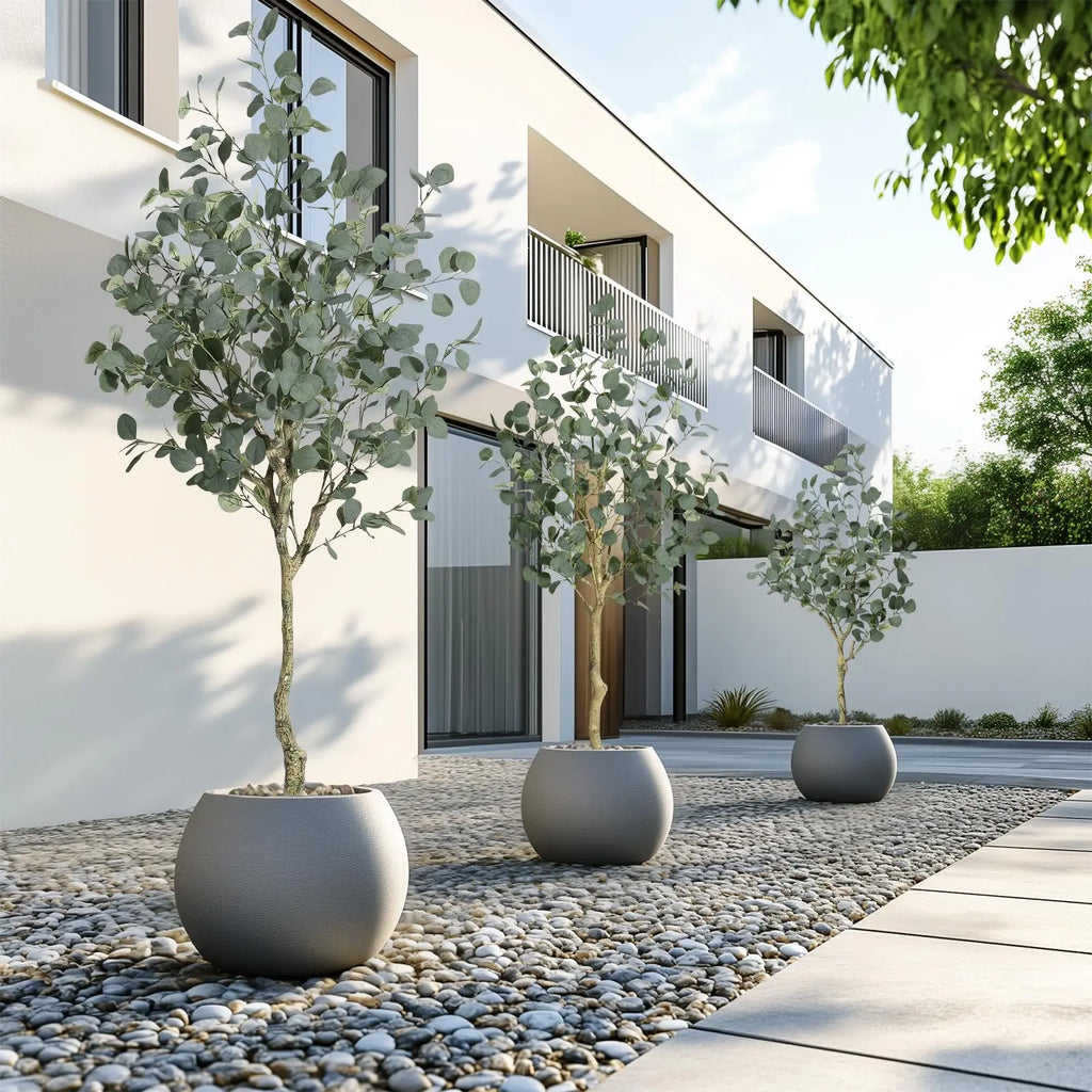 Artificial Tree Plant Eucalyptus Tree 4/5/6FT Tall, Modern Large Fake Plant Decor In Pot for Indoor Outdoor,Home Office Ideal Housewares Gift Decoration, Eucalyptus Tree