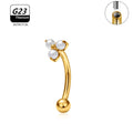 G23 Titanium ASTM-F136 Internal Thread Eyebrow Piercings Body Jewelry for Women Zircon Earring Star Flower Heart