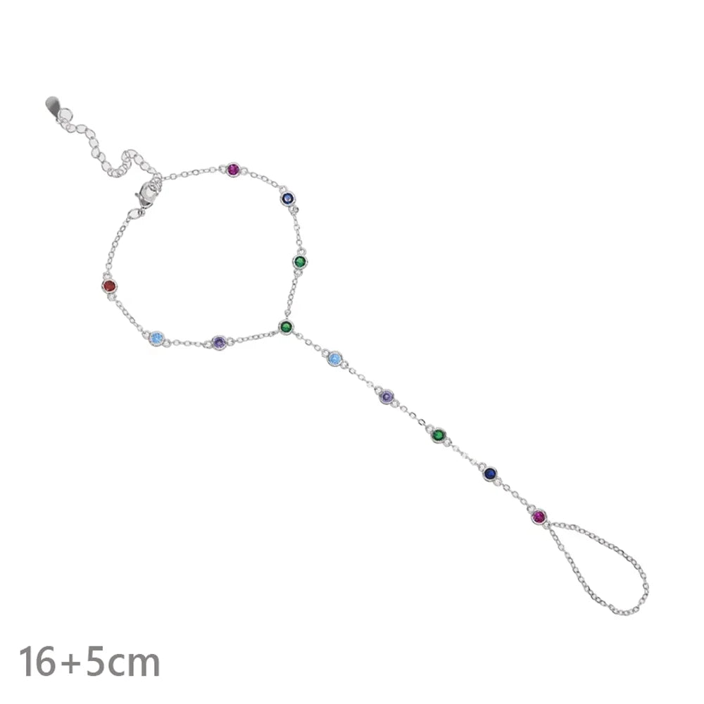 2026 New Triangle Round Cz Link Chain Bracelets for Women Paved White Cubic Zircon Gold Silver Color Fashion Jewelry