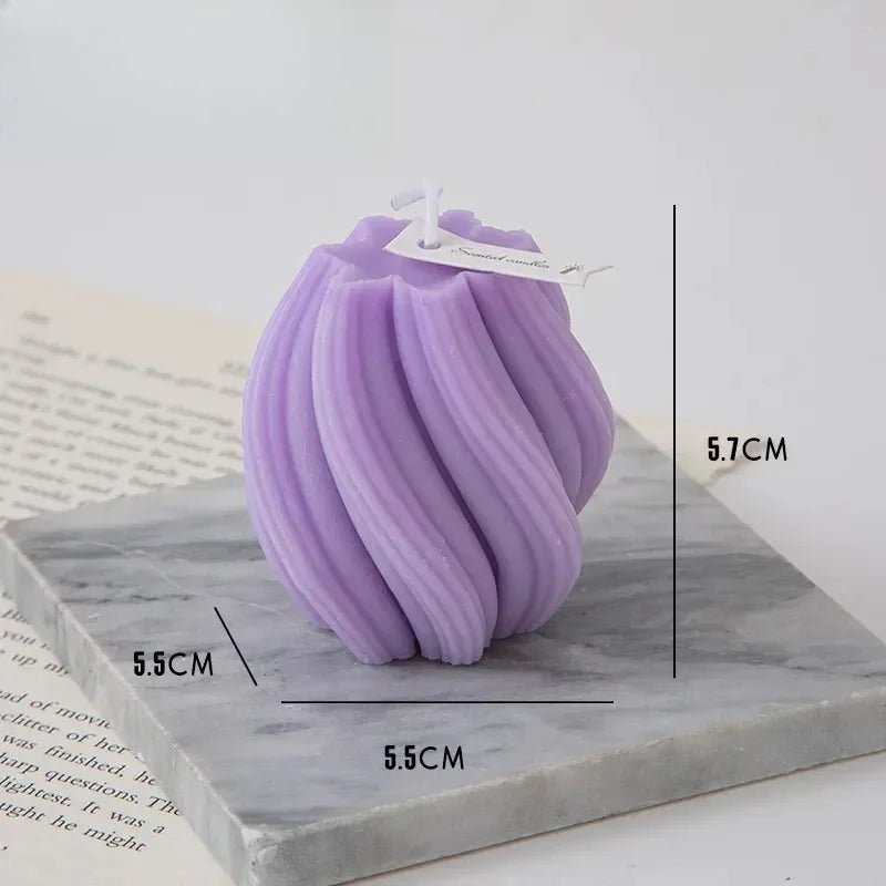 Swirl Scented Candles Aesthetic Unique Spiral Curve Aromatic Home Decorative Candles Smokeless in Colored Room Decor