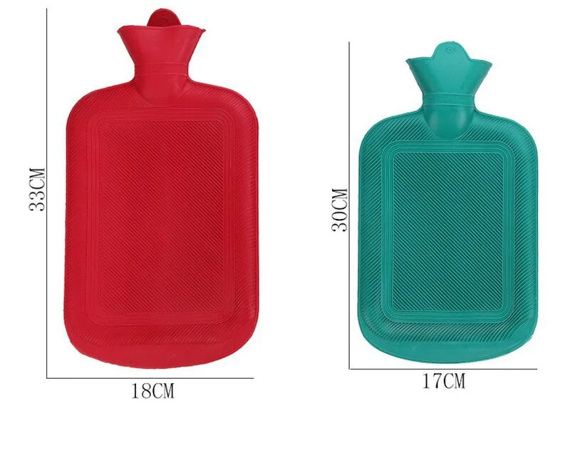 500/1000/1750/2000ML Thick Hot Water Bottles Winter Warm for Girls Women Pain Relief Bed Hand Feet Hot Water Bag Color Random