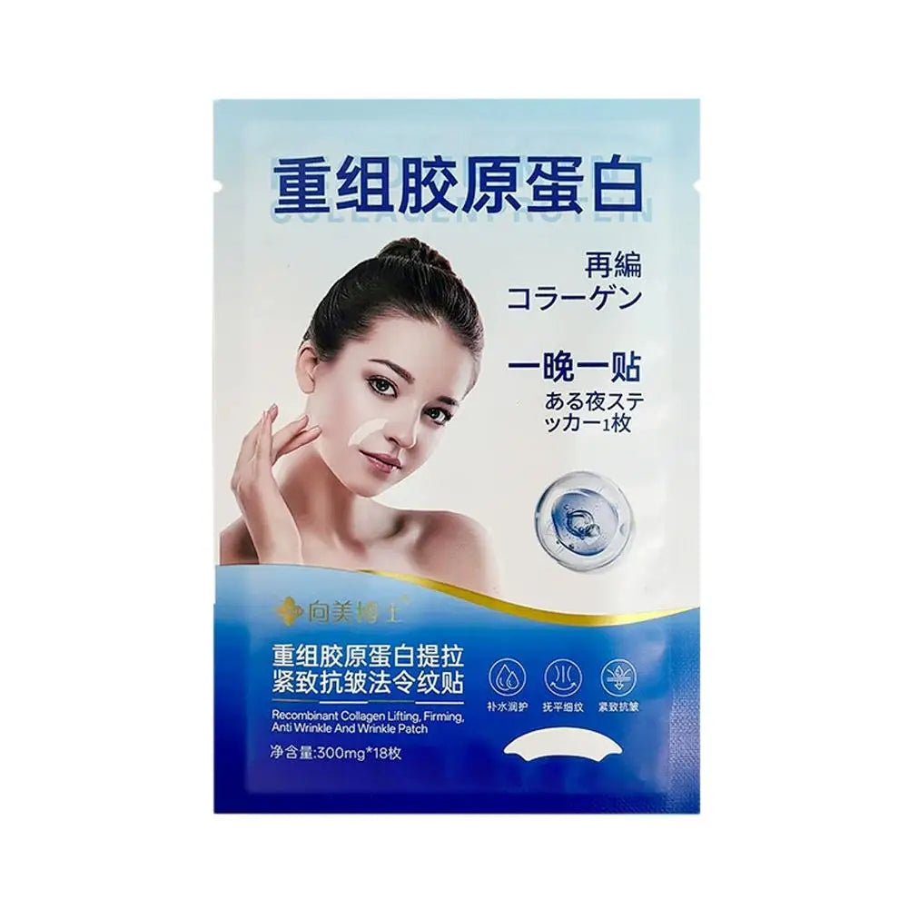 Facial Wrinkle Patches - 18 Patches Face Masks for Overnight to Reduce facial Wrinkles, Smile Lines,Fine Lines & Chin Wrinkles