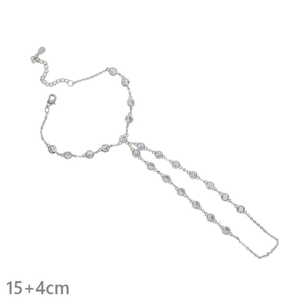 2026 New Triangle Round Cz Link Chain Bracelets for Women Paved White Cubic Zircon Gold Silver Color Fashion Jewelry