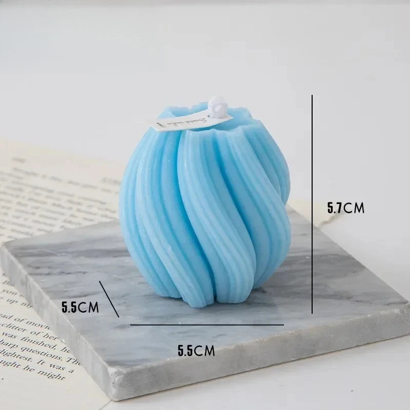 Swirl Scented Candles Aesthetic Unique Spiral Curve Aromatic Home Decorative Candles Smokeless in Colored Room Decor