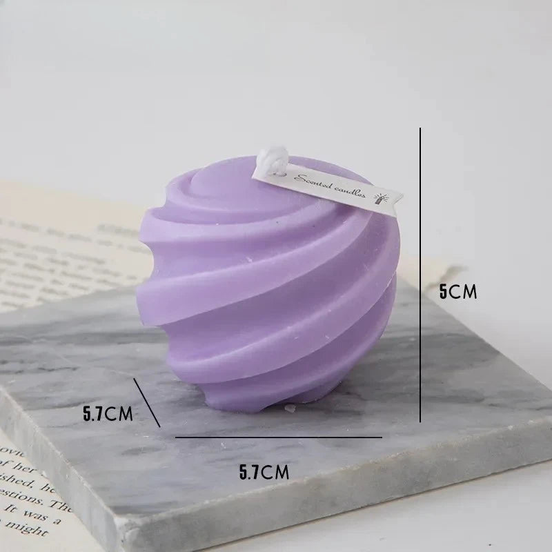 Swirl Scented Candles Aesthetic Unique Spiral Curve Aromatic Home Decorative Candles Smokeless in Colored Room Decor
