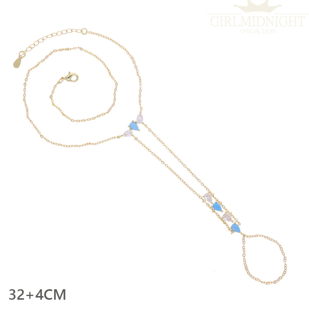 2026 New Triangle Round Cz Link Chain Bracelets for Women Paved White Cubic Zircon Gold Silver Color Fashion Jewelry