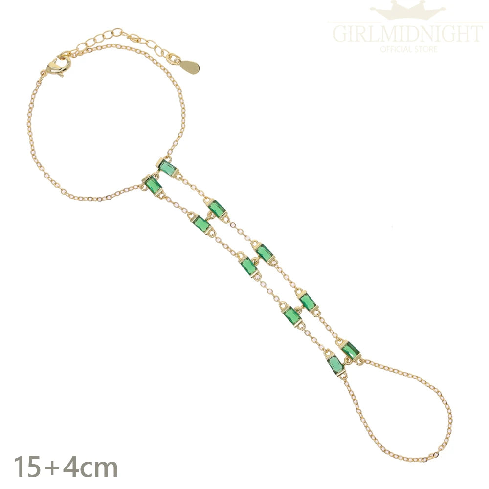 2026 New Triangle Round Cz Link Chain Bracelets for Women Paved White Cubic Zircon Gold Silver Color Fashion Jewelry