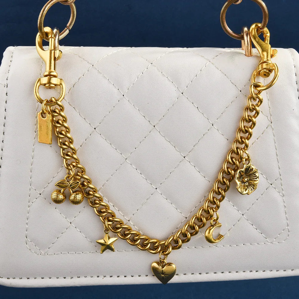 HOLIN Vintage Bag Strap Chains Extender Cherry Strawberry Bag Chain Dinosaur Bag Keychain Chain Charm for Purse Wallet Handbag