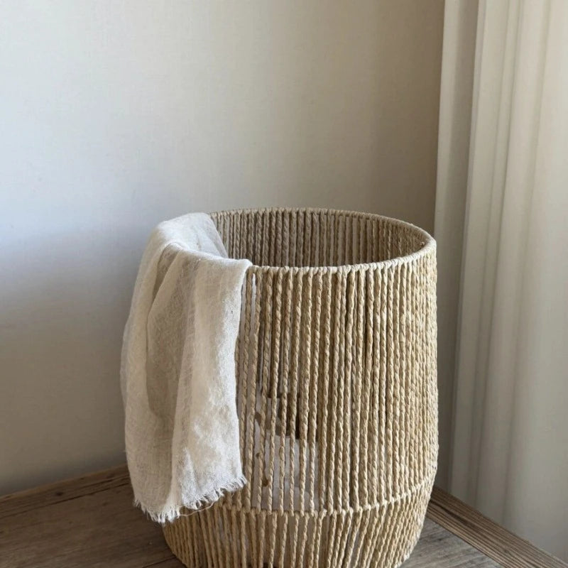 Weaving Dirty Laundry Basket Household Storage Baskets Modern Fabric Organizing Basket Bathroom Organization Furniture Baskets
