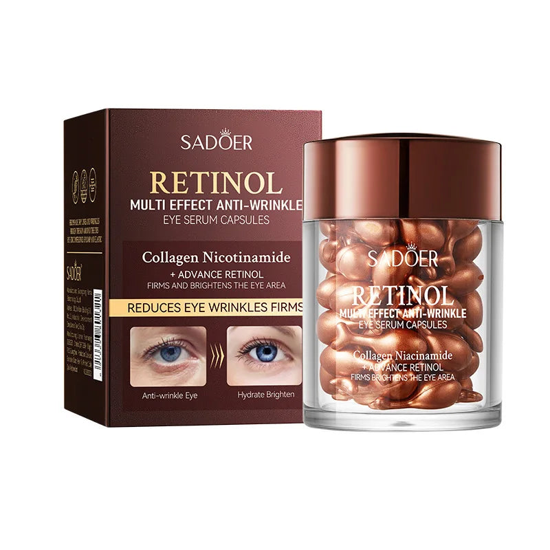 Retinol Reduce Wrinkle Eye Serum Capsules Firming Lifting Remove Dark Circles Eye Bags Puffiness Moisturizing Whitening Eye Care