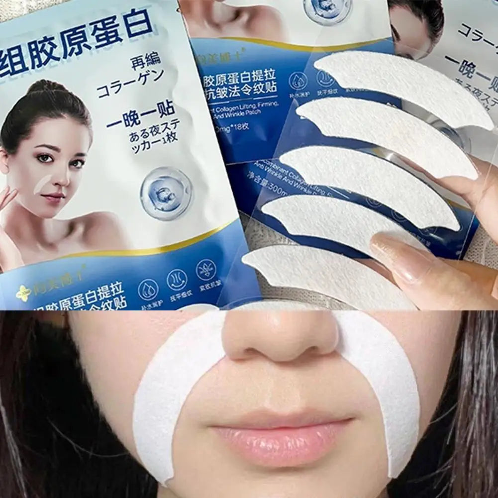 Facial Wrinkle Patches - 18 Patches Face Masks for Overnight to Reduce facial Wrinkles, Smile Lines,Fine Lines & Chin Wrinkles