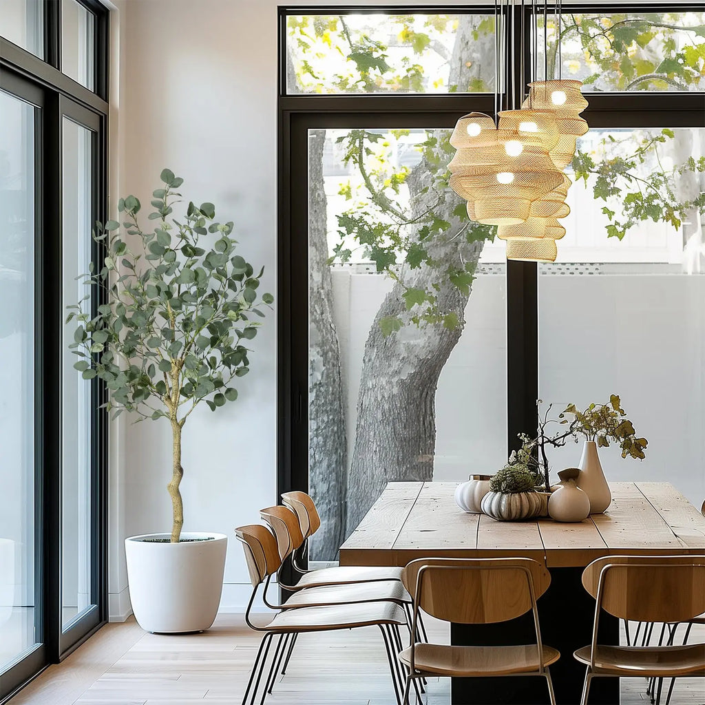 Artificial Tree Plant Eucalyptus Tree 4/5/6FT Tall, Modern Large Fake Plant Decor In Pot for Indoor Outdoor,Home Office Ideal Housewares Gift Decoration, Eucalyptus Tree