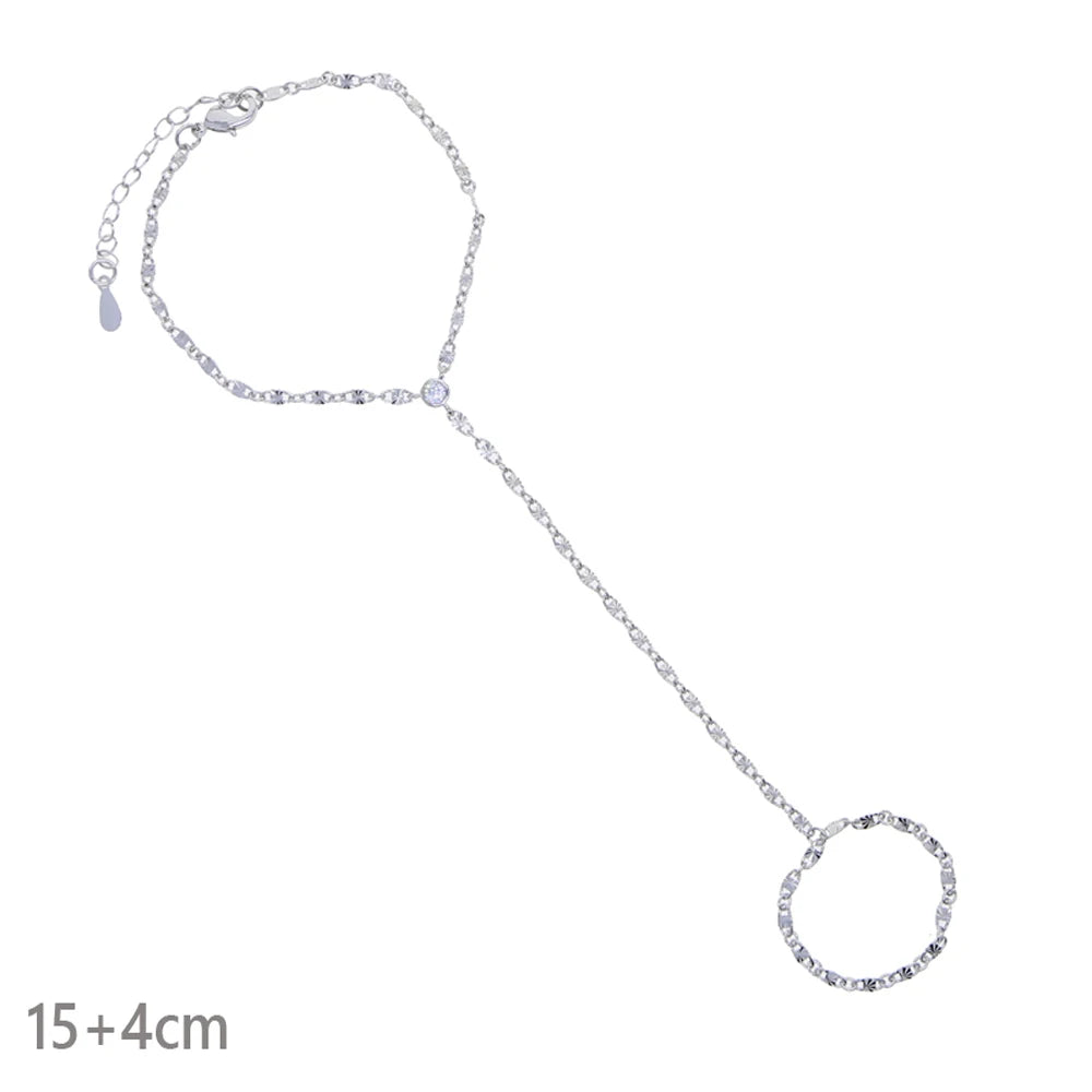 2026 New Triangle Round Cz Link Chain Bracelets for Women Paved White Cubic Zircon Gold Silver Color Fashion Jewelry