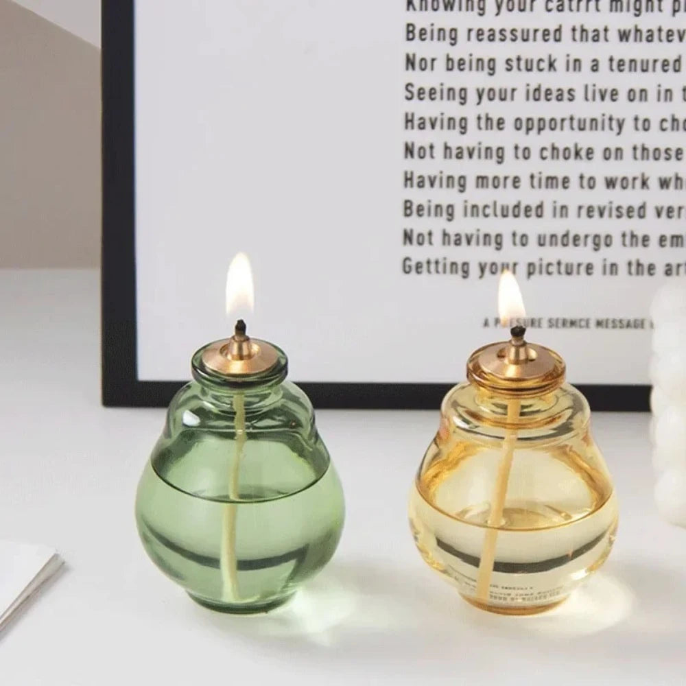 Creative Aromatherapy Candles Glass Coloful Small Oil Lamps Modern Home Decorative Ornaments Indoor Outdoor Oil Lamps