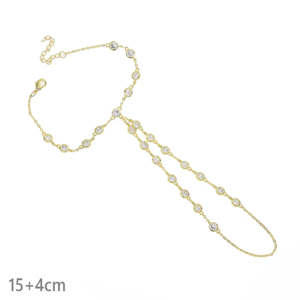 2026 New Triangle Round Cz Link Chain Bracelets for Women Paved White Cubic Zircon Gold Silver Color Fashion Jewelry