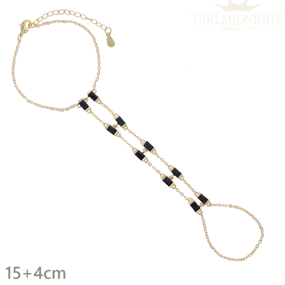 2026 New Triangle Round Cz Link Chain Bracelets for Women Paved White Cubic Zircon Gold Silver Color Fashion Jewelry