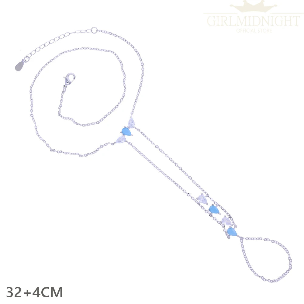2026 New Triangle Round Cz Link Chain Bracelets for Women Paved White Cubic Zircon Gold Silver Color Fashion Jewelry